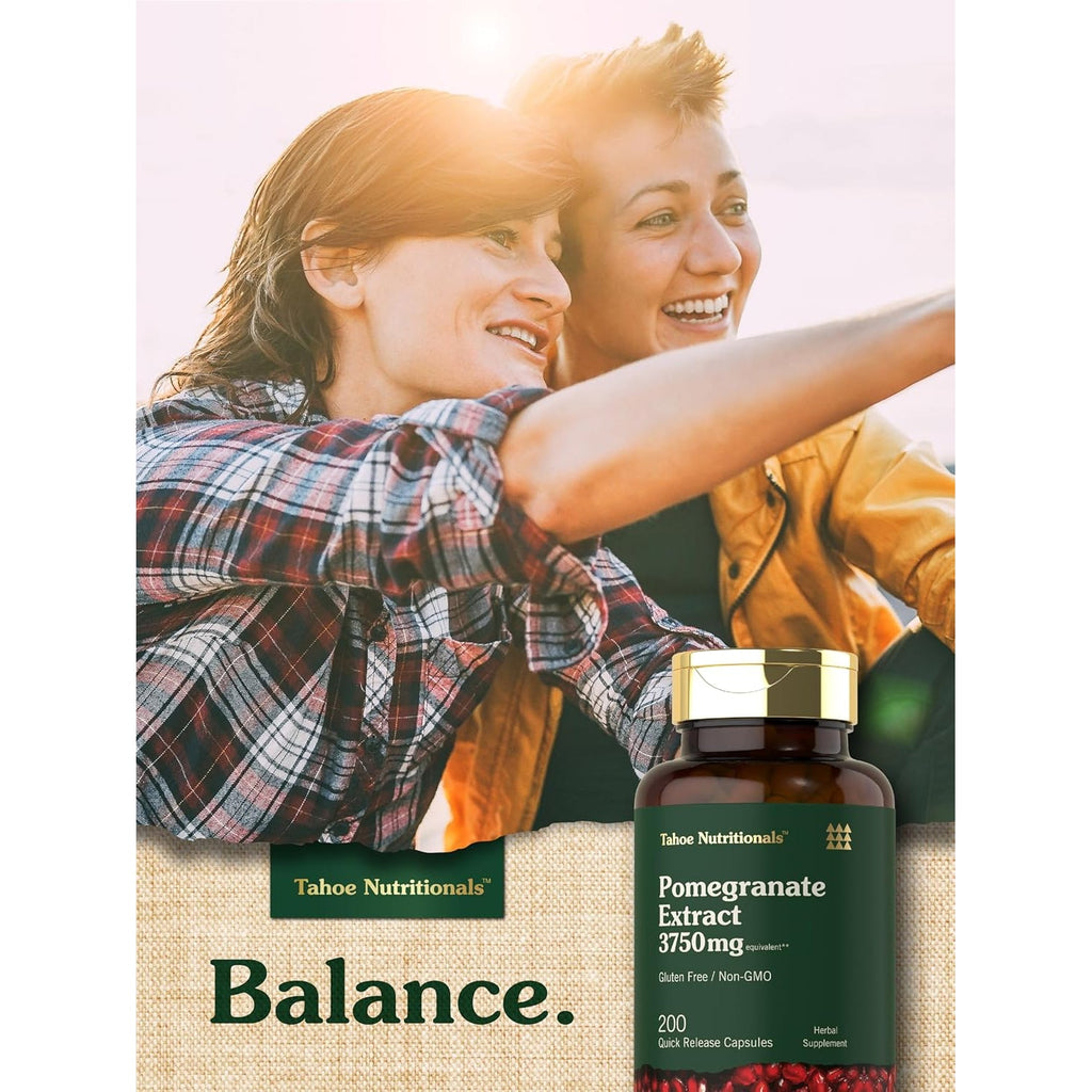Tahoe Nutritionals Pomegranate Extract | 200 Capsules | Non-Gmo, Gluten Free Supplement