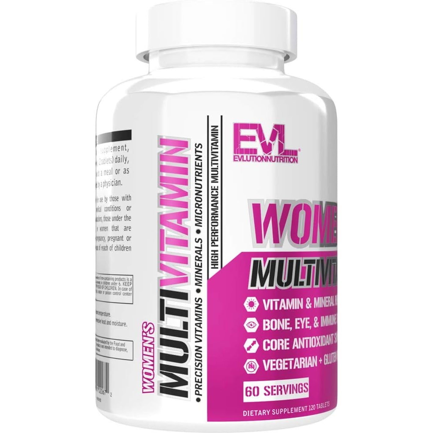 Evlution Nutrition Women'S Multivitamin - Full Spectrum Vitamins & Minerals, Immune Health, Vitamin C & D, Iron, Zinc, Antioxidants & Bioflavonoids, Skin, Hair, Bone, Eye Health, 120 Tablets, 60 Days