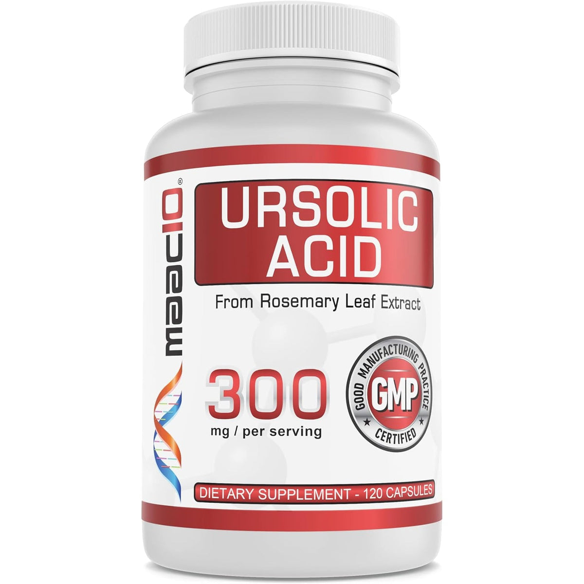 MAAC10 Ursolic Acid 300Mg - Sourced from Rosemary Extract, AMPK & Sirtuin Activator - Third-Party Lab Tested