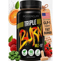 Triple Burn Weight Loss Pills for Women & Men, Fat Burner GLP-1 Support, Appetite Suppressant, Diet Pills with Green Coffee Extract & Cayenne (60 Capsules)