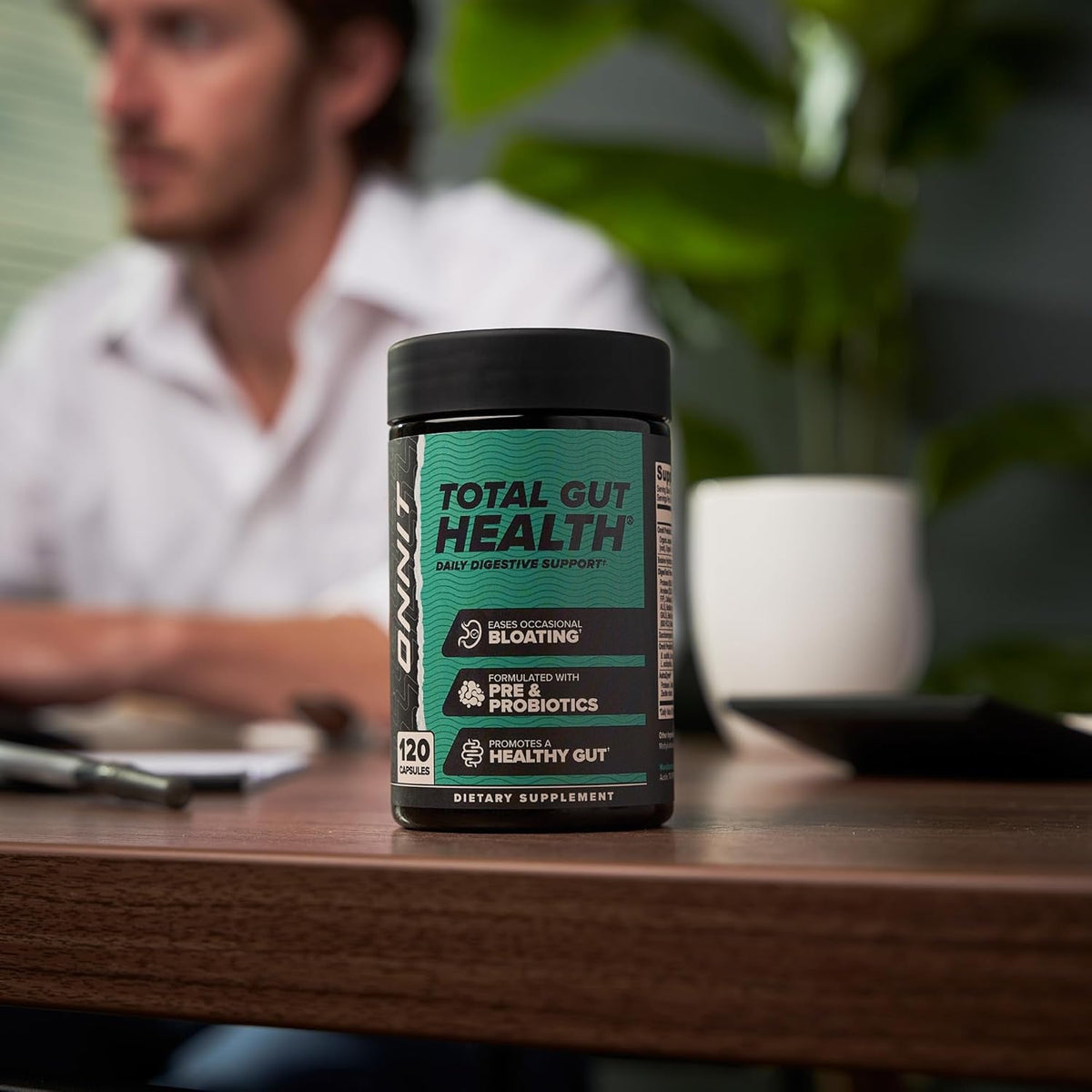 ONNIT Total Gut Health Daily Digestive Support, IGEN™ Non-Gmo Tested Digestion Supplement for Women and Men with 7 Strains of Probiotics, Prebiotics, Enzymes and Betaine HCL, 60 Count
