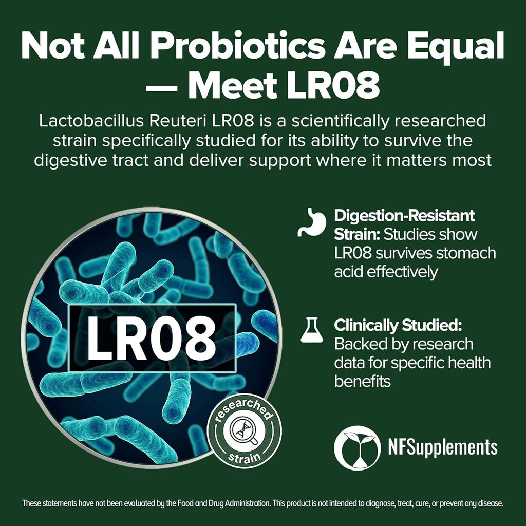 Lactobacillus Reuteri Probiotic 240 Tablets (4 Month Supply) – Researched Strain LR08 – 3 Billion CFU – Digestive Health & Gut Comfort – GMP Certified (240, Lactobacillus Reuteri)