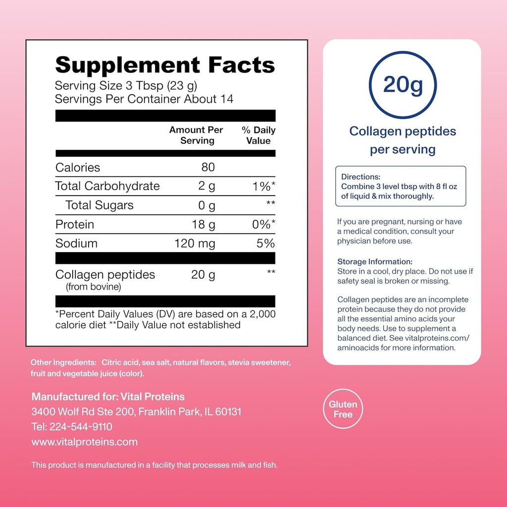 Vital Proteins Strawberry Lemonade Collagen Peptides Powder - 11.34Oz