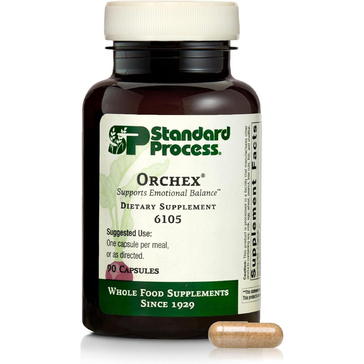 Standard Process Orchex - Nervous System Care Supplement - Excellent Source of Niacin and Vitamin B6 - Non-Dairy & Whole Food-Based - 90 Capsules (90 Servings)