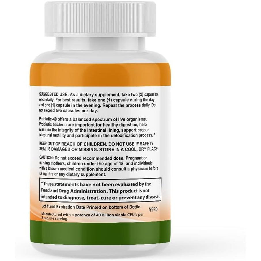 CALMING BLENDS Probiotic, 40 Billion CFU, Bi-Pass Delivery System for Maximum Effectiveness, Shelf Stable, 60 Vegetable Capsules
