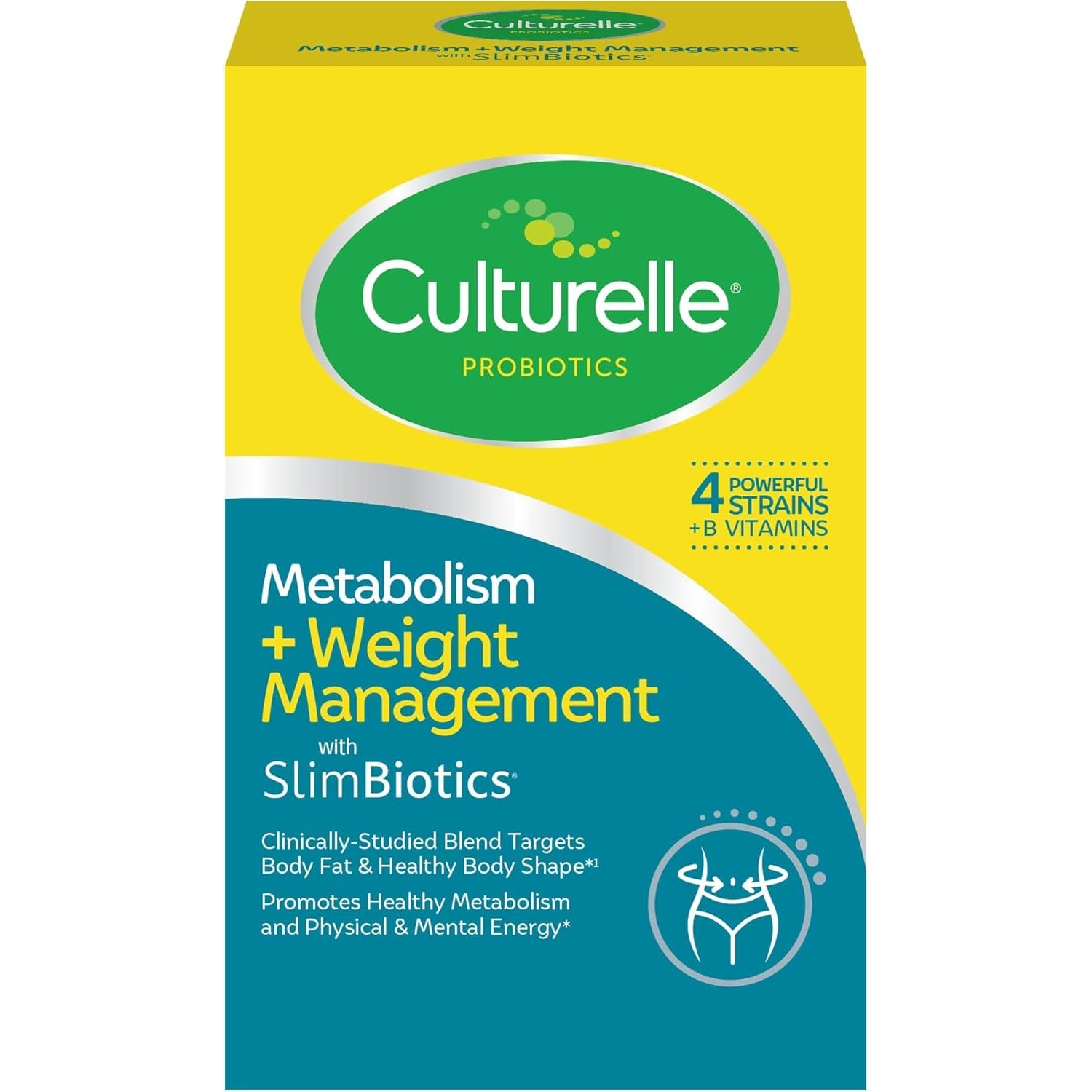 Culturelle Metabolism + Weight Management with Slimbiotics® Probiotic Capsules – 30 Count – Helps Safely Manage Weight - Promotes Healthy Metabolism and Physical & Mental Energy