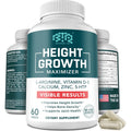 BIOTEQUELAB Height Growth Maximizer, Calcium, Vitamin D3 and Zinc Blend Pills, Bone Growth Supplement for Kids and Teens, Bone Strength, Density Support, Gmo-Free, Gluten-Free, Made in USA, 60 Caps
