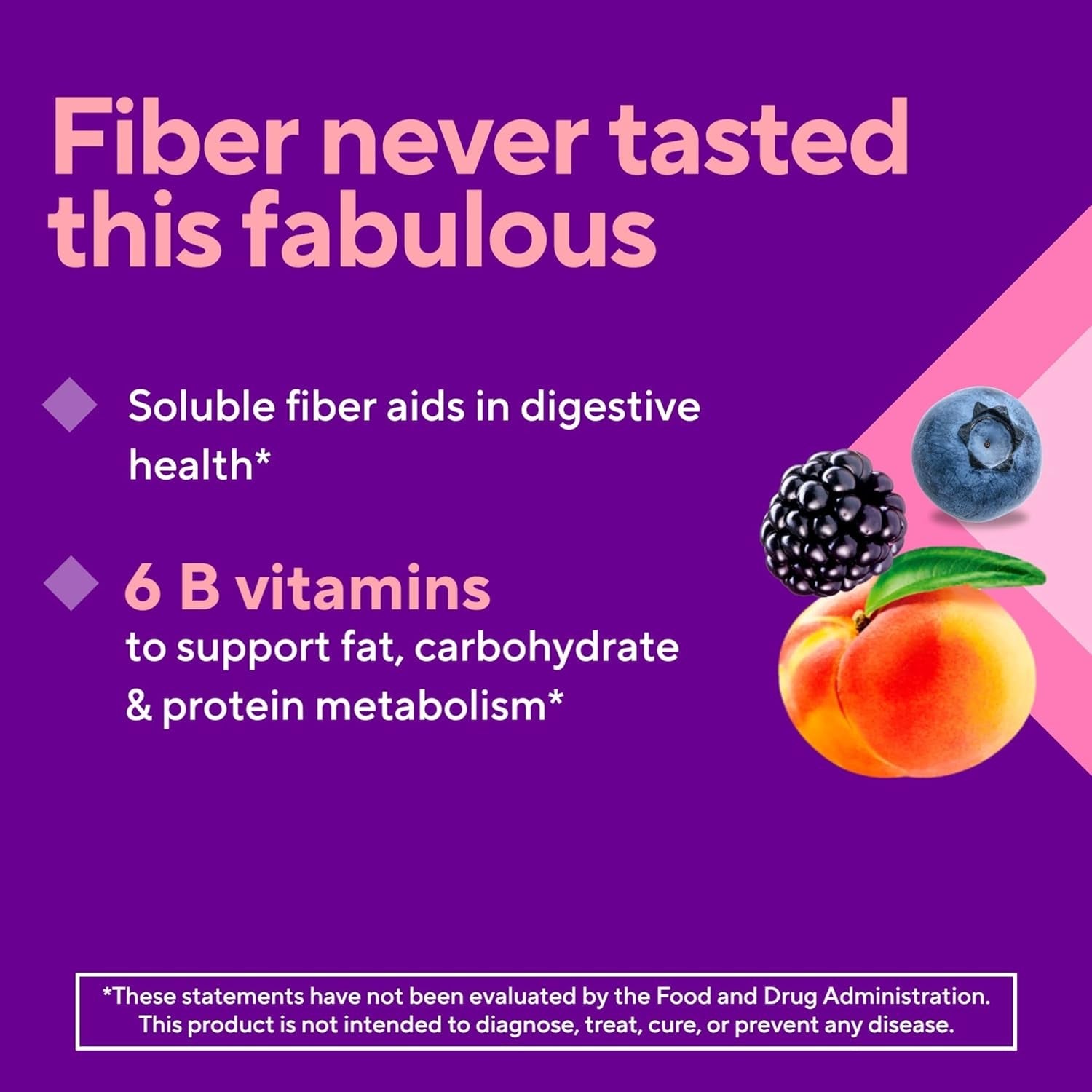 Vitafusion Fiber Well Fit Gummies | 4G | 90 Count | Sugar Free Adult Gummy | Vitamins for Women & Men | Berry & Peach Flavors | Gluten Free Supplement