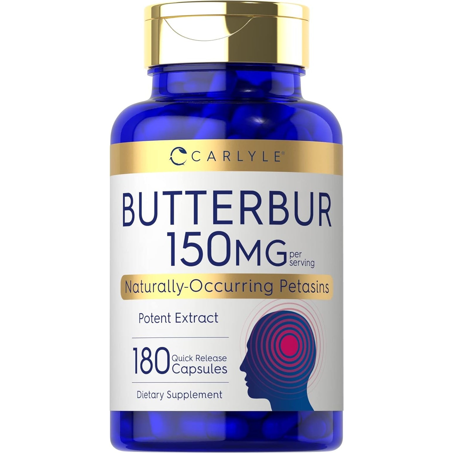 Carlyle Butterbur Supplement 150 Mg | 180 Capsules | PA Free Root Extract | Petasites Hybridus | Non-Gmo and Gluten Free