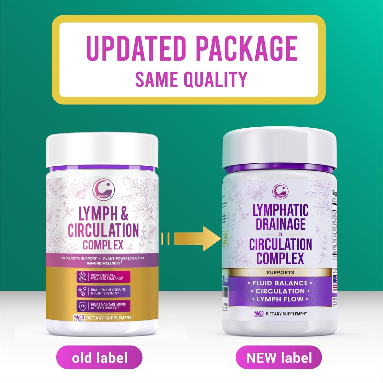 Advanced Lymphatic Drainage Supplements – Lymphatic Cleanse & Lymph System Support with Hesperidin, Rutin, Quercetin with Bromelain – Herbal Lymphatic Support Formula – 60 Capsules