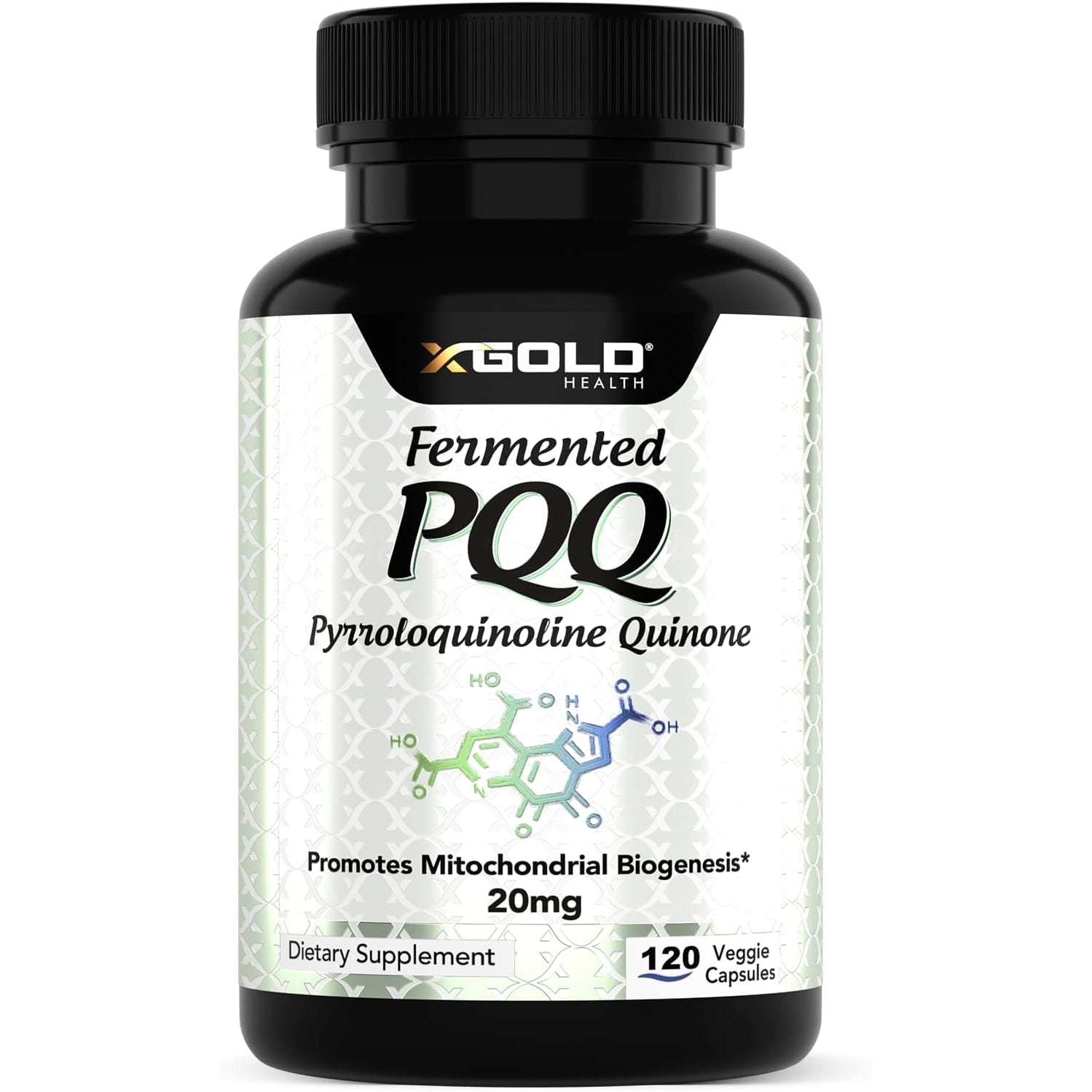 X Gold Health PQQ, Pyrroloquinoline Quinone, 20 Mg, 120 Capsules, Promotes the Growth of New Mitochondria, Gluten-Free, Non-Gmo, Vegetarian