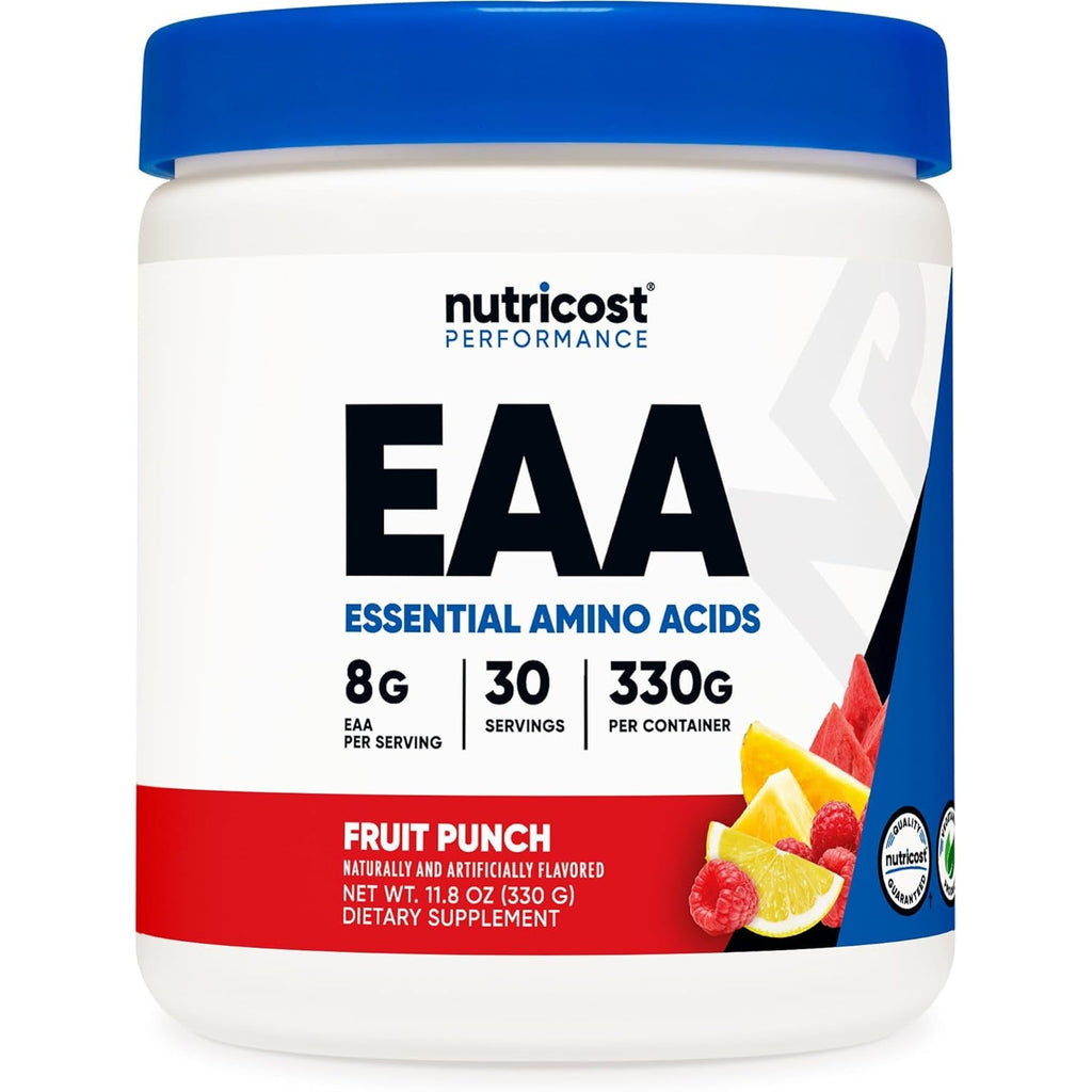 Nutricost EAA Powder 30 Servings (Fruit Punch) - Essential Amino Acids - Non-Gmo, Gluten Free, Vegetarian Friendly