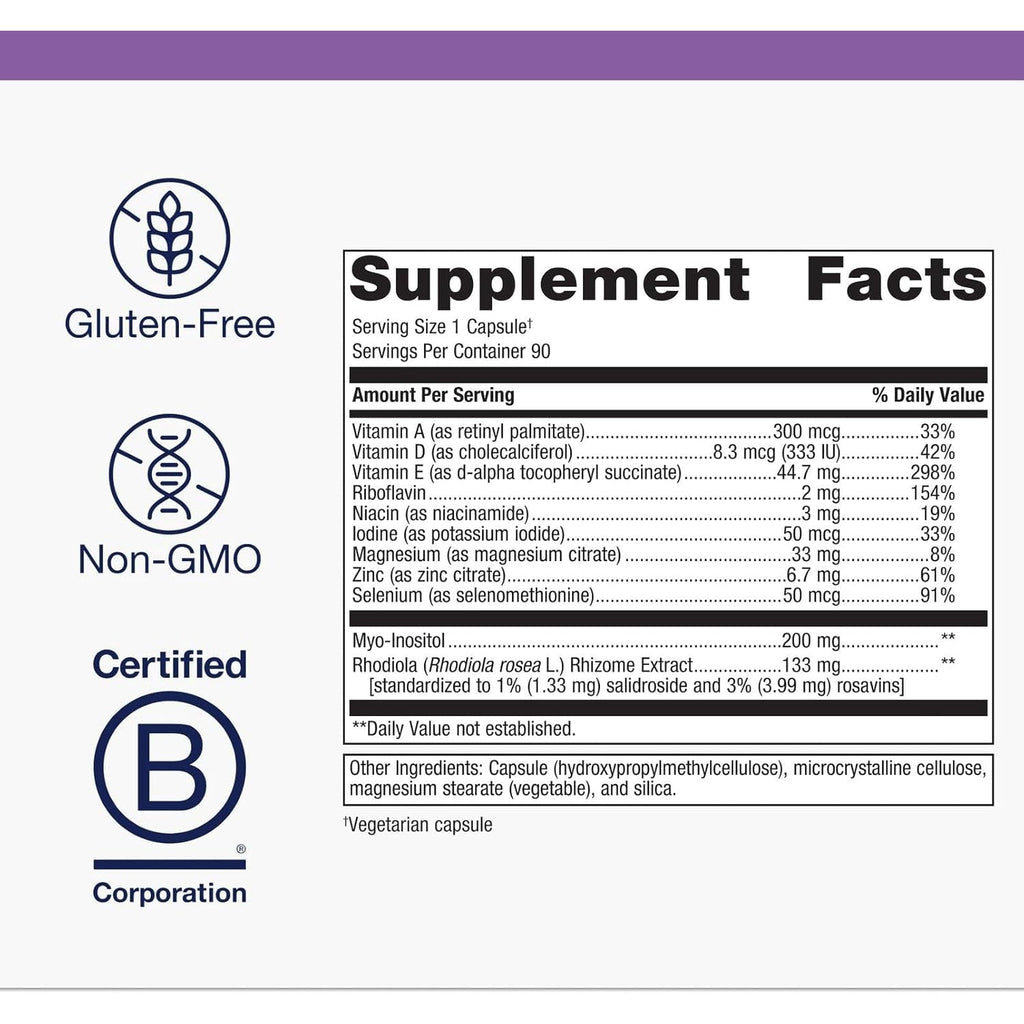 Metagenics Thyrosol - Vitamin & Mineral Supplement for Healthy Thyroid Support & Stress-Related Fatigue* - with Zinc, Selenium & Rhizoe Extract - 90 Capsules