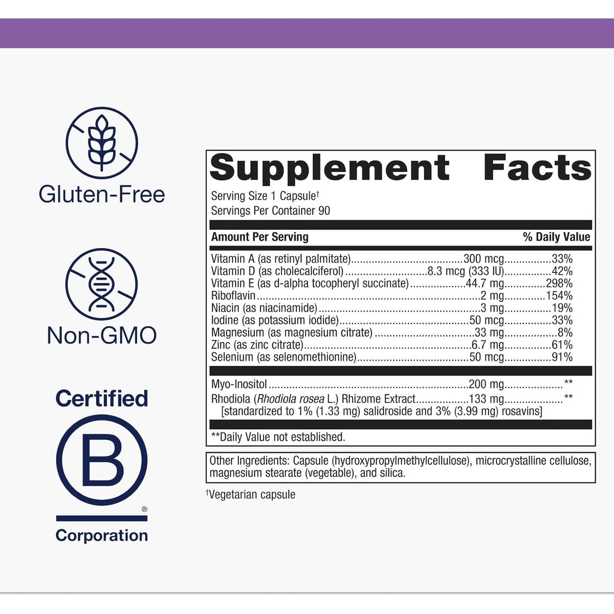 Metagenics Thyrosol - Vitamin & Mineral Supplement for Healthy Thyroid Support & Stress-Related Fatigue* - with Zinc, Selenium & Rhizoe Extract - 90 Capsules