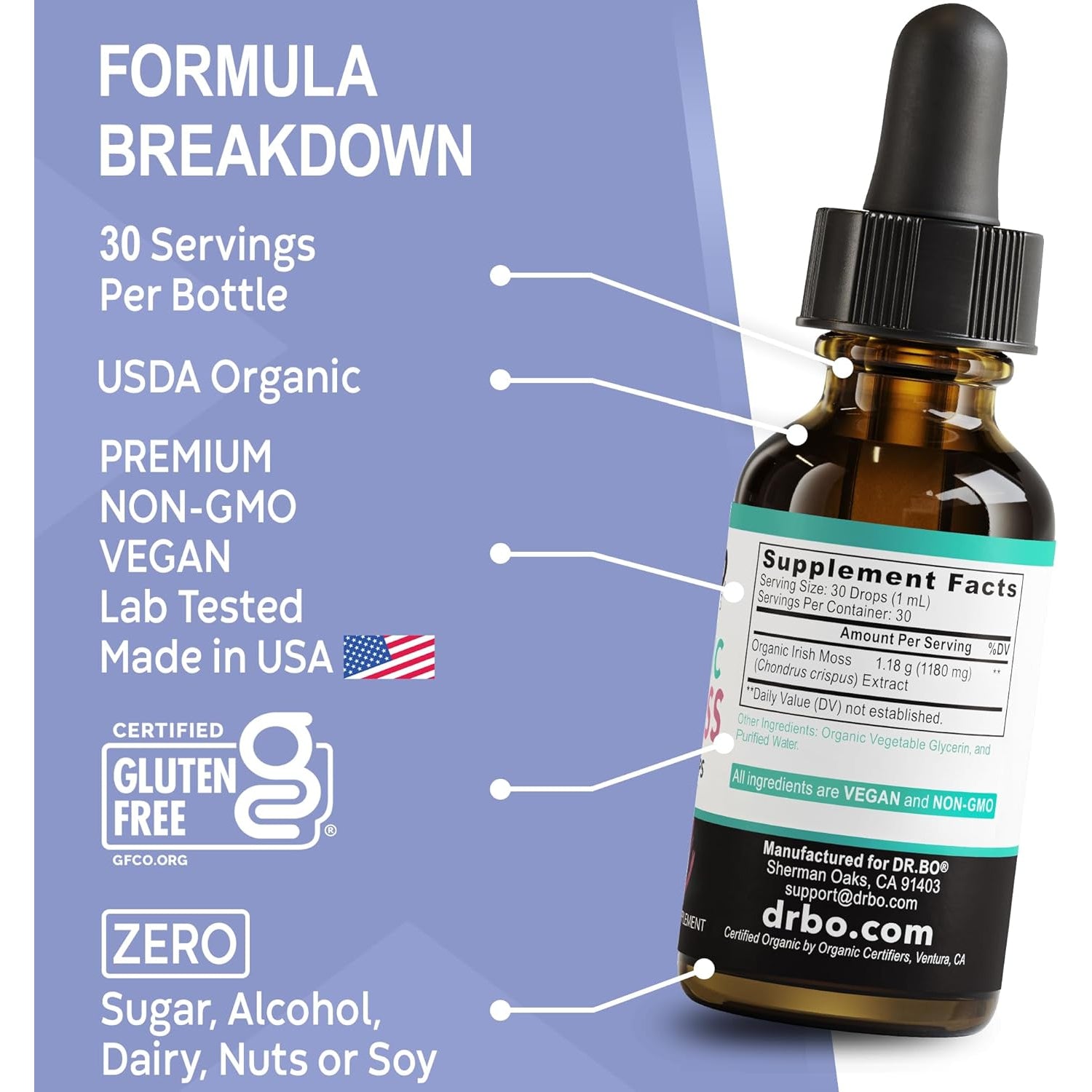 Irish Sea Moss Liquid Drops - Pure Organic Seamoss Liquid Drops for Immune, Skin & Gut Health Support - Vegan Seamoss Oil Gel Tincture, Chondrus Crispus Organic Sea Moss Gel Oil for Adults & Kids 1 Oz