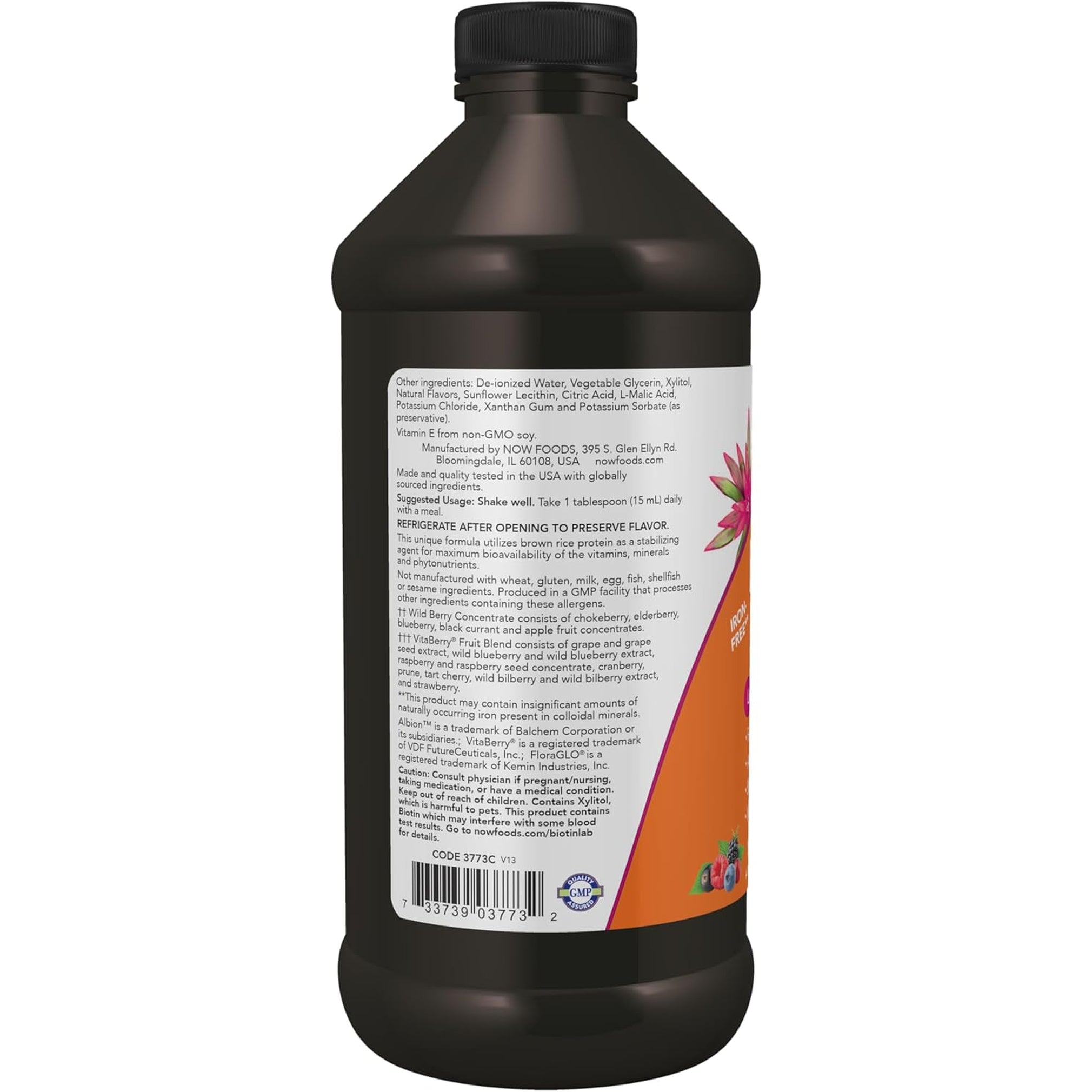 NOW Foods Supplements, Liquid Multi, Fast Absorption, Liquid Vitamin & Mineral, Wild Berry Flavor, 16-Ounce
