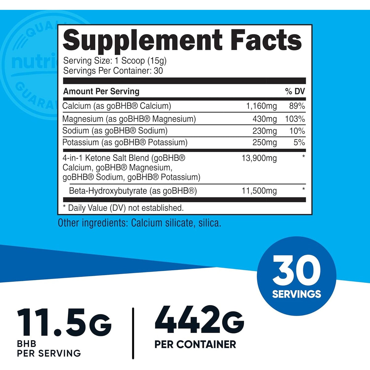Nutricost Keto BHB Exogenous Ketones 4-In-1 (30 Servings) 12G Beta-Hydroxybutyrate (BHB) per Serving, (Unflavored) - Ketone Salts
