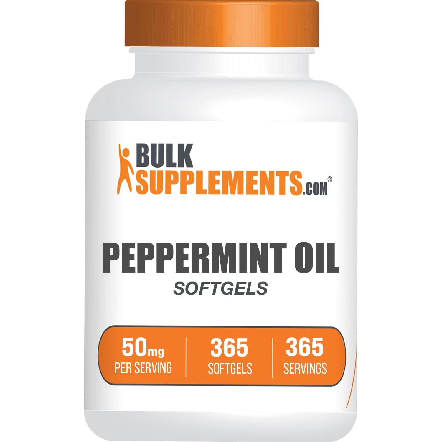 Bulksupplements.Com Peppermint Oil Softgels - Peppermint Supplement, Peppermint Oil Pills, Peppermint Oil Capsules 50Mg - Gluten Free, 1 Softgel per Serving, 365 Count (Pack of 1)