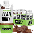 Lean Body Ready-To-Drink, Plant-Based Vegan Chocolate Protein Shake, 30G Protein, No Artificial Flavors, Sweeteners or Colors, Non GMO, Gluten Free, Premium Pea & Rice Blend (Pack of 12)