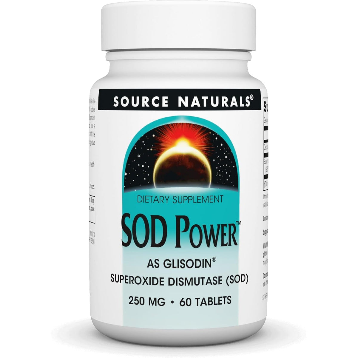 Source Naturals SOD Power as Glisodin Superoxide Dismutase Nutricosmetic Supplement 250Mg - 60 Tablets
