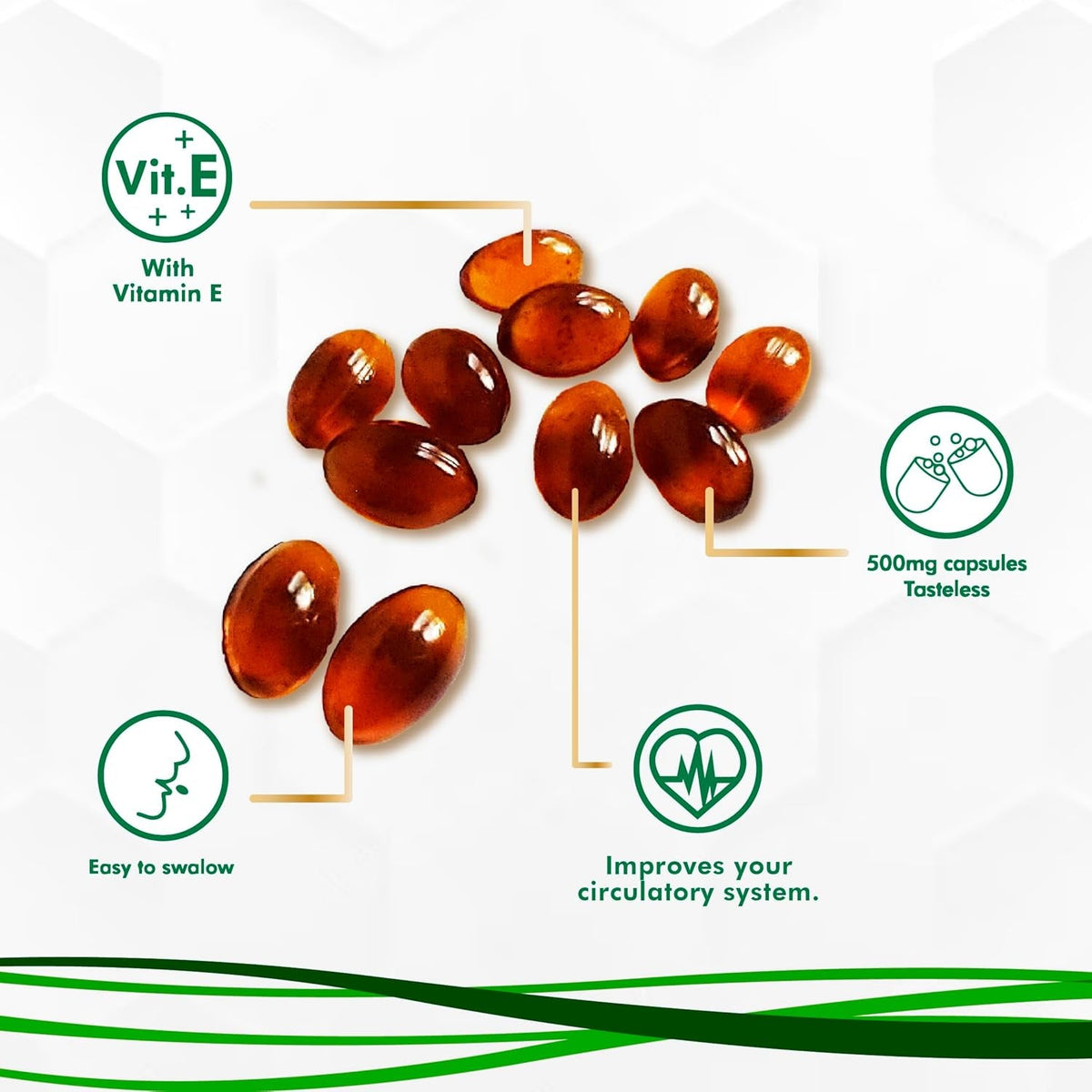 Propolis Health Propolis Capsules 1000Mg-Daily with Vitamin E per Dose - Pure Brazilian Green Propolis Extract - Immune Booster 50 Days Supply -100 Capsules