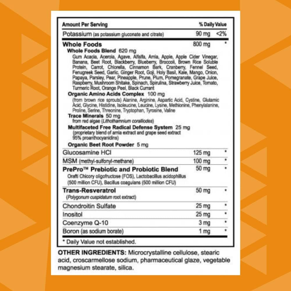 Youngevity beyond Tangy Tangerine 2.0 Multi-Vitamin & Mineral Complex - Made with Natural & Whole Foods | 160,000 ORAC | 120 Tablets | 1 Bottle