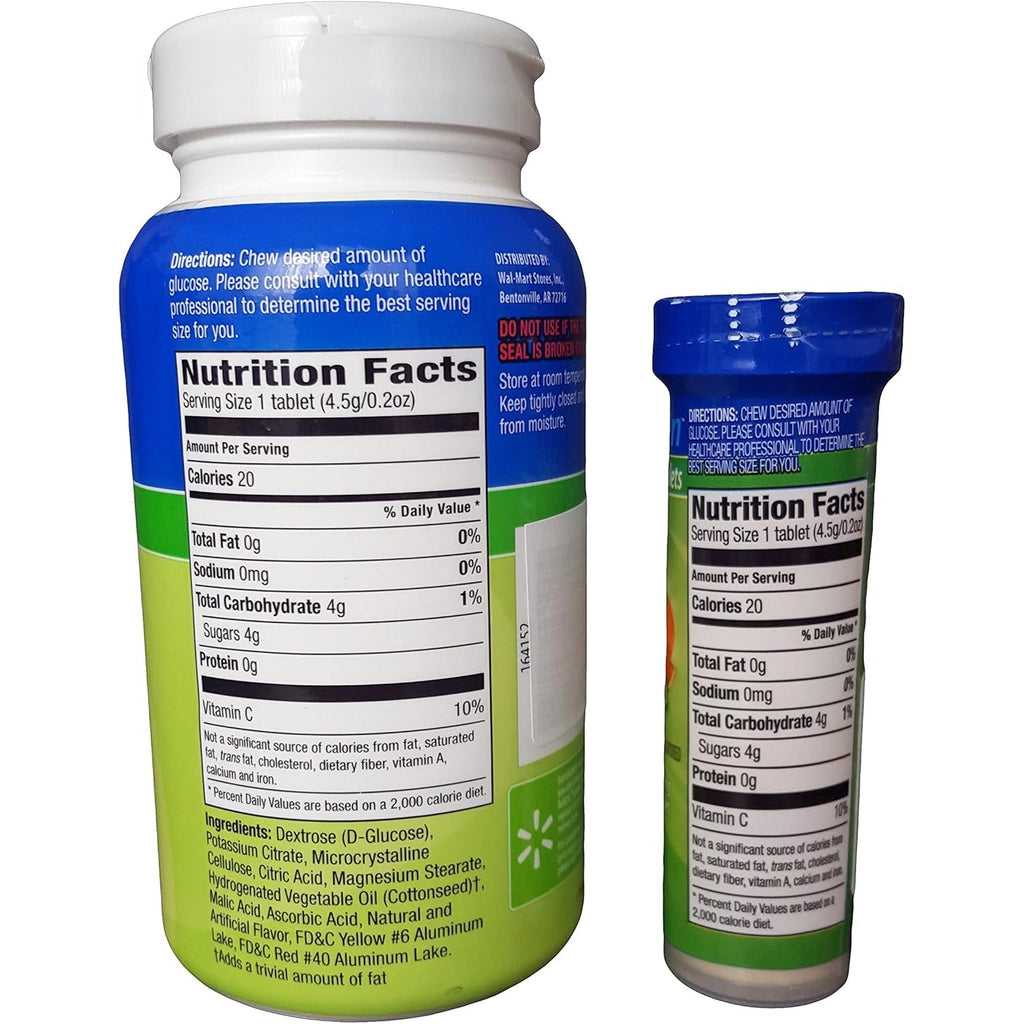 Relion Glucose, 50 Tablets with On-The-Go Tube, 10 Tablets. (Tropical Fruit)