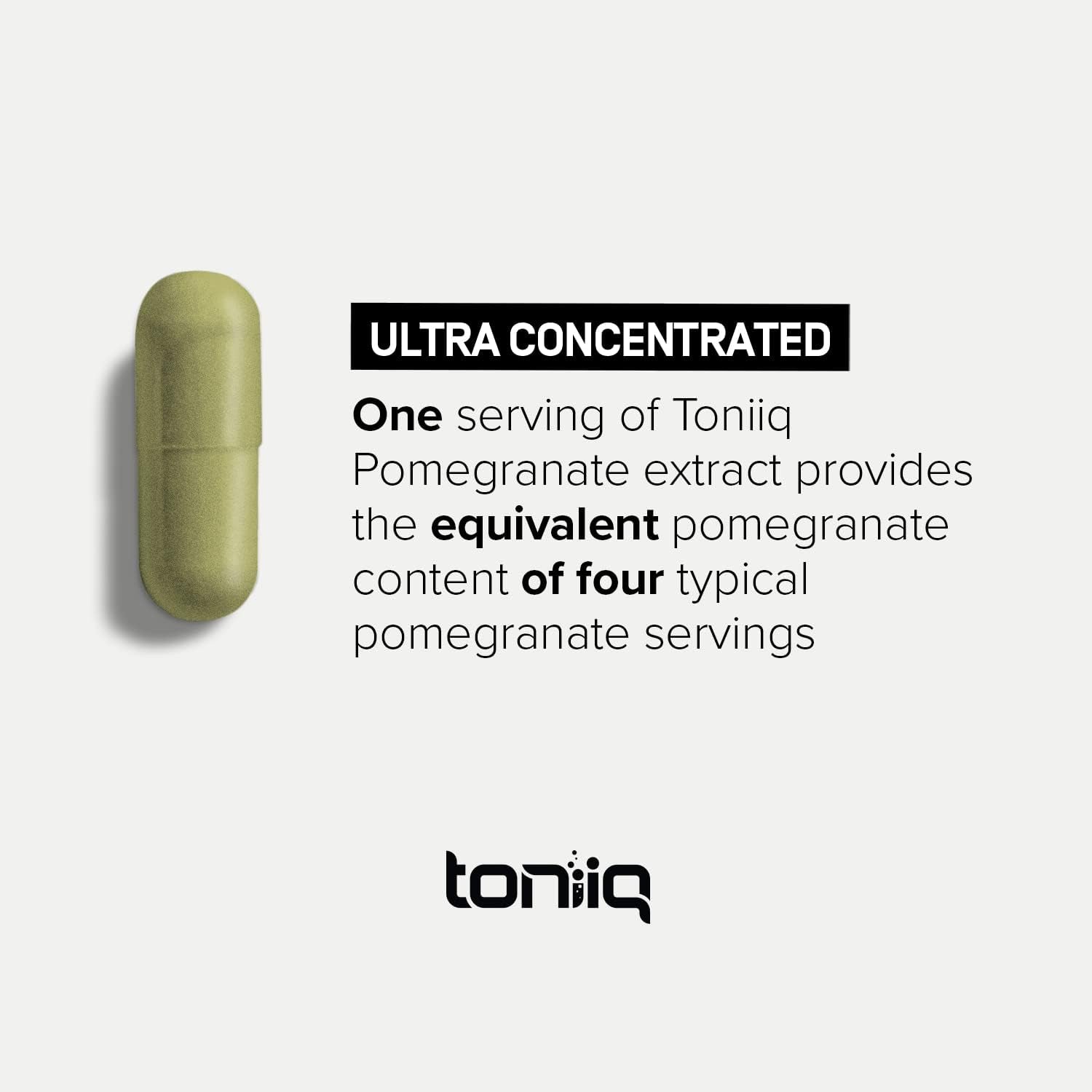 Toniiq Pomegranate Extract - Ultra High Potency 35:1 Extract with 90% Ellagic Acid - Highly Concentrated - Third-Party Lab Tested - 120 Capsules
