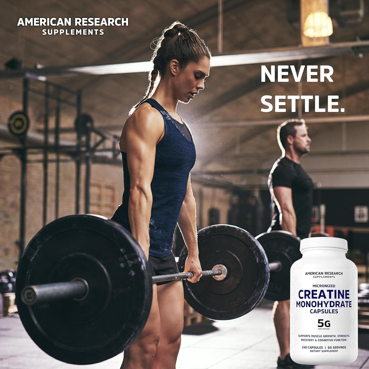 Creatine Monohydrate Capsules 5G | 60 Servings | Vegan | 4 Caps per Serving | Micronized Creatine Pills 5000Mg | 240 Capsules | Creatine Pills for Men & Women | 2 Months Supply | Made without Fillers