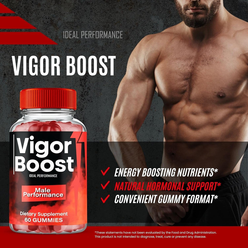Vigor Boost Gummies, Official Vigorboost Supplement Gummy for Men - Maximum Strength Performance, All Natural Support for Overall Health & Wellness, Advanced Vigor Boost Health Reviews (60 Gummies)