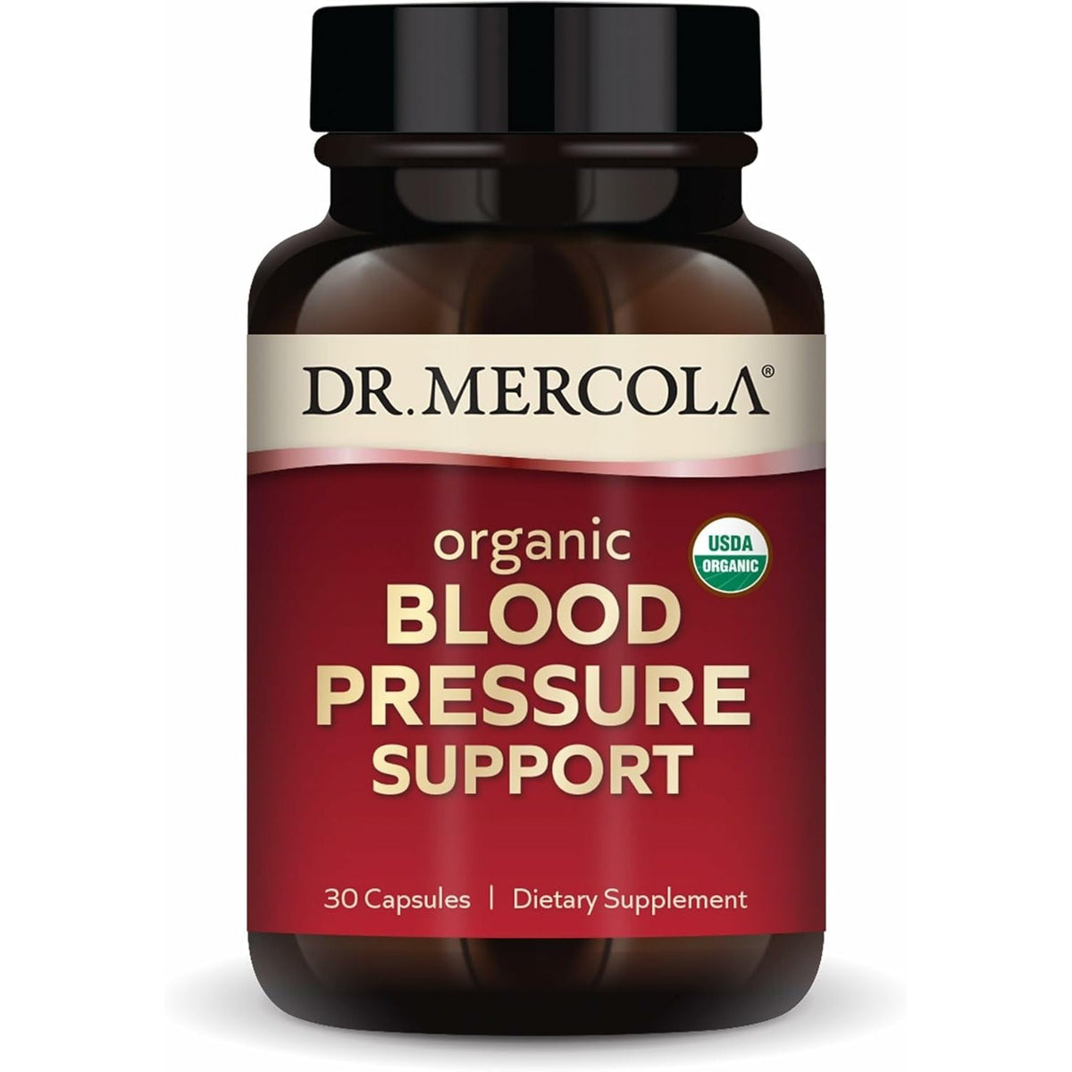 Dr. Mercola Organic Blood Pressure Support - Supports Healthy Circulation - High-Potency Grape Seed Extract - Non-Gmo & Soy-Free - 30 Capsules (30 Servings)