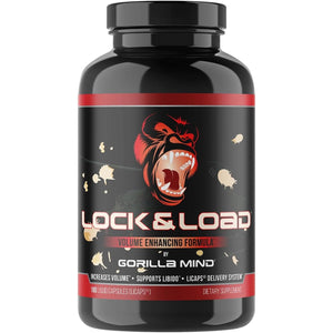 Gorilla Mind Lock & Load® - Semen Volume & Quality Support | Libido · Erection Quality · Pleasure | Sunflower Lecithin, Pygeum, L-Lysine | Licaps® Delivery | 180 Capsules
