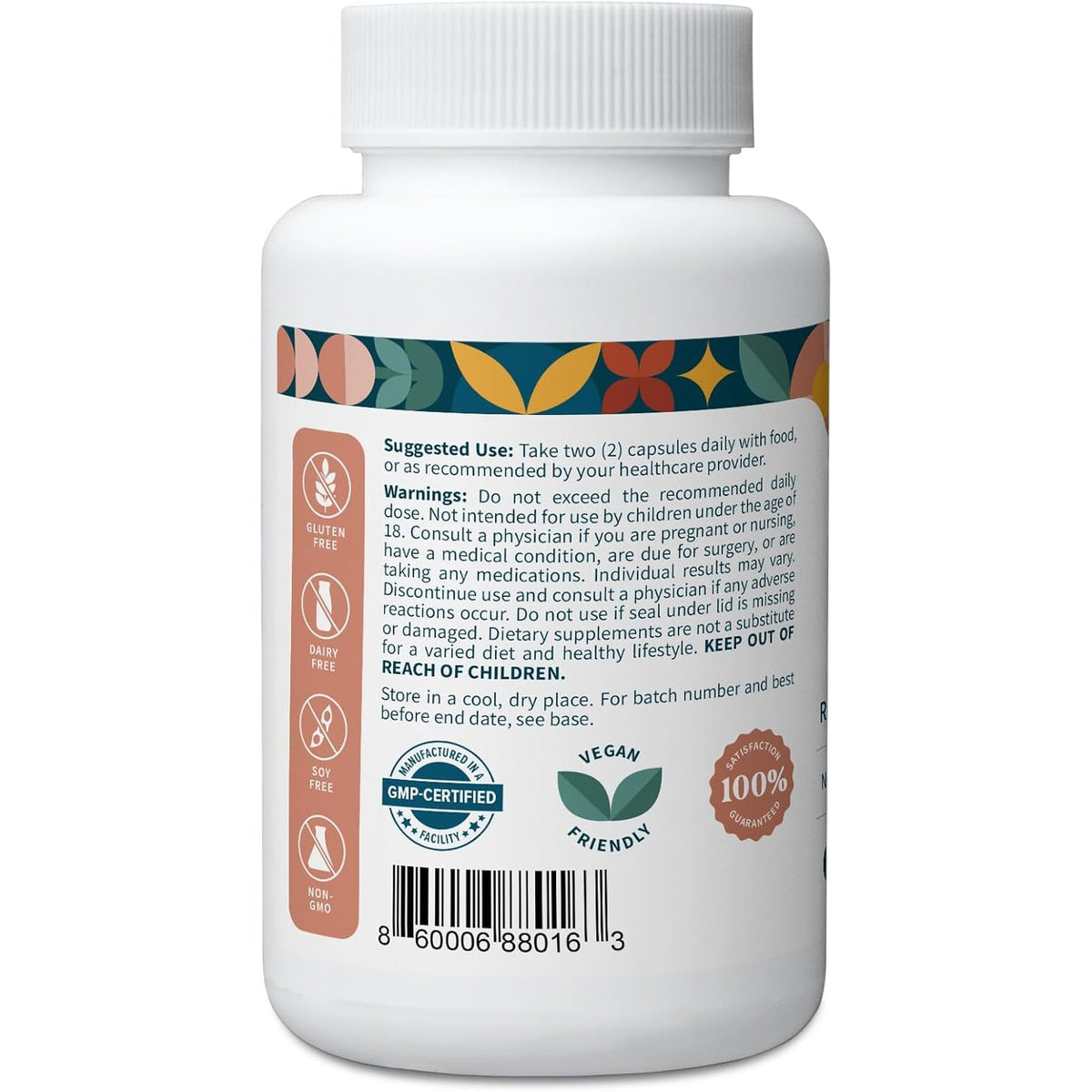 Pattern Wellness Maca Root Extract 20:1-500Mg per Serving – for Men & Women – Tri-Color Black/Red/Yellow Blend – 60 Vegan, Non-Gmo Capsules