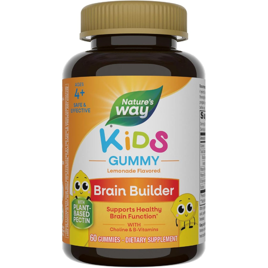 Nature'S Way Kids Brain Supplement Gummies, Supports Healthy Brain Function*, Lemonade Flavored, 60 Gummies
