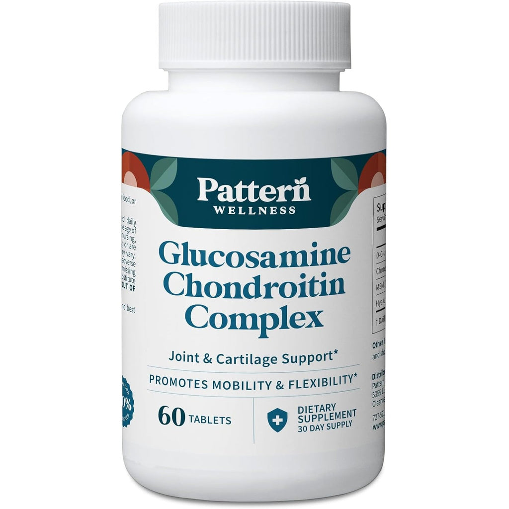 Pattern Wellness Glucosamine Chondroitin Complex with MSM & Hyaluronic Acid – Supports Joint, Cartilage & Flexibility Health – 60 Tablets