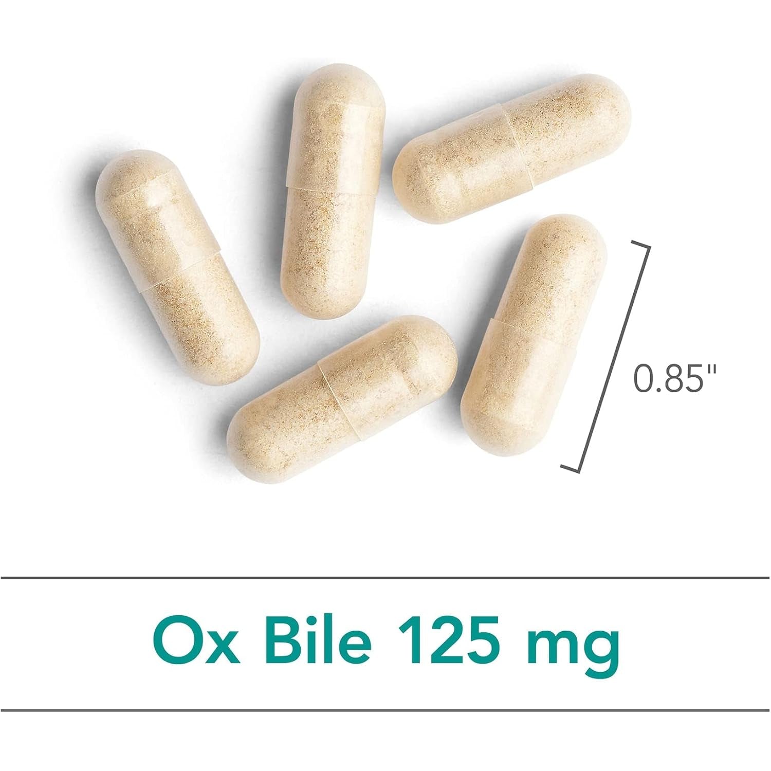 Nutricology Ox Bile 125 Mg - Supports Fat Digestion - Delivers 125 Mg Concentrated Bile Salts per Serving - Hypoallergenic & Vegetarian - 180 Servings - 180 Capsules