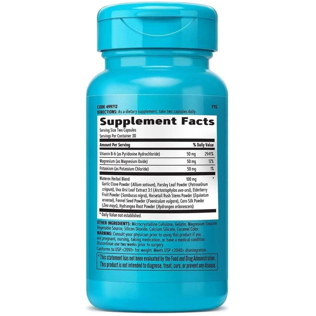 GNC Total Lean Waterex, Helps Regulate Water Balance, Enhanced with Vital Electrolytes, 60 Capsules