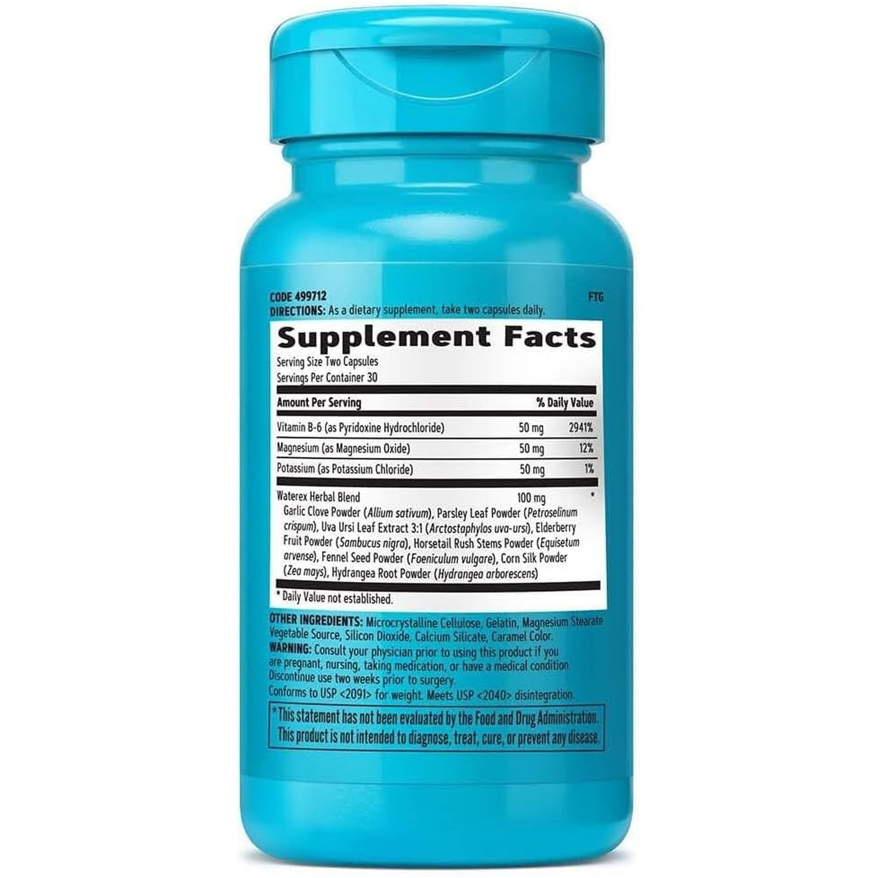 GNC Total Lean Waterex, Helps Regulate Water Balance, Enhanced with Vital Electrolytes, 60 Capsules