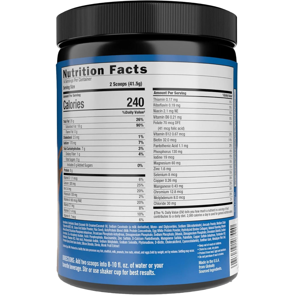 Keto Science Keto Shake Powder – Chocolate Meal Replacement with MCT Oil, Collagen, Protein – Keto Diet Supplement for Weight Loss – 14 Servings