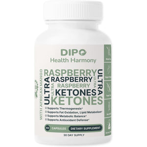 DIPO Raspberry Ketones Ultra 500Mg with African Mango Seed, Green Tea Extract & Apple Cider Vinegar - Metabolism & Healthy Weight Management Supplement for Women & Men - Vegan Non-Gmo, 60 Capsules