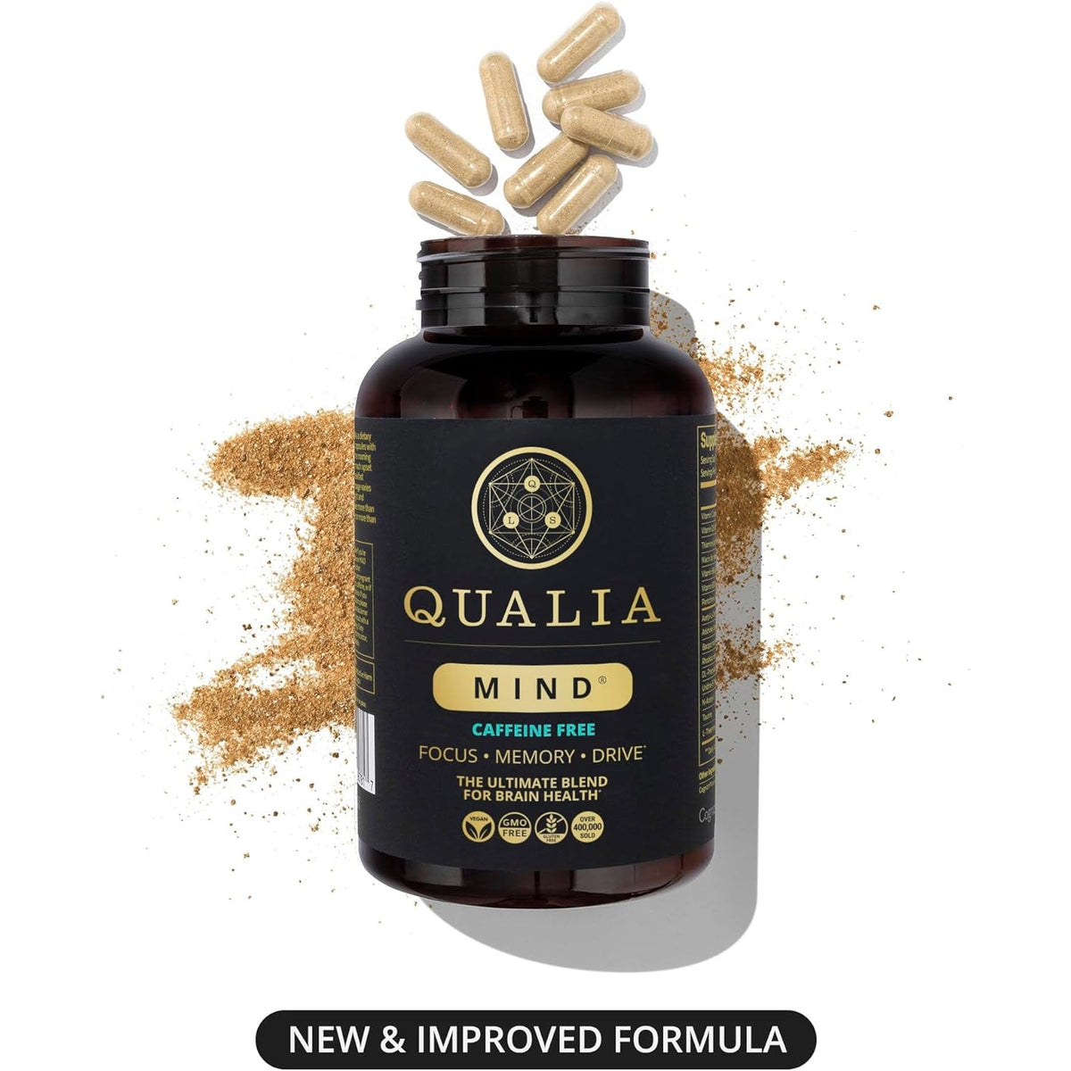 Qualia Mind (Caffeine Free) | the Ultimate Blend for Brain Health* | Doctor-Formulated Nootropic to Fuel Focus & Concentration* | Supports Long Term Brain Health| Maintain Drive & Productivity