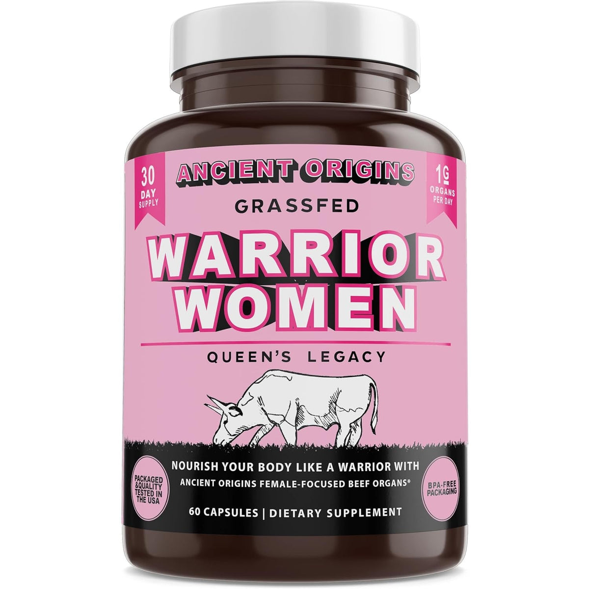 Ancient Origins Women’S Beef Organ Complex – 7 Grass Fed Organs (Liver, Heart, Colostrum & More) – Pasture Raised, Grass Finished – Balance Hormones, Boost Energy & Wellness
