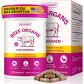 Beef Organ Supplement for Women - Grass-Fed Beef Liver, Kidney, Heart, Uterus, Ovary - Supports Female Energy & Hormone Balance - Pasture Raised in New Zealand - Iron, B12 & Coq10 - 120 Capsules