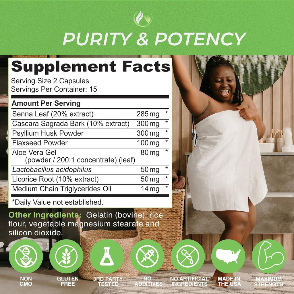 THE ENCLARE NUTRITION Colon Cleanse 15 Day Gut Cleanse Pills - Colon Cleanser for Women & Men - Psyllium Probiotic Laxatives for Constipation, Bloating Relief, Detox Cleanse Weight Loss Support (1)