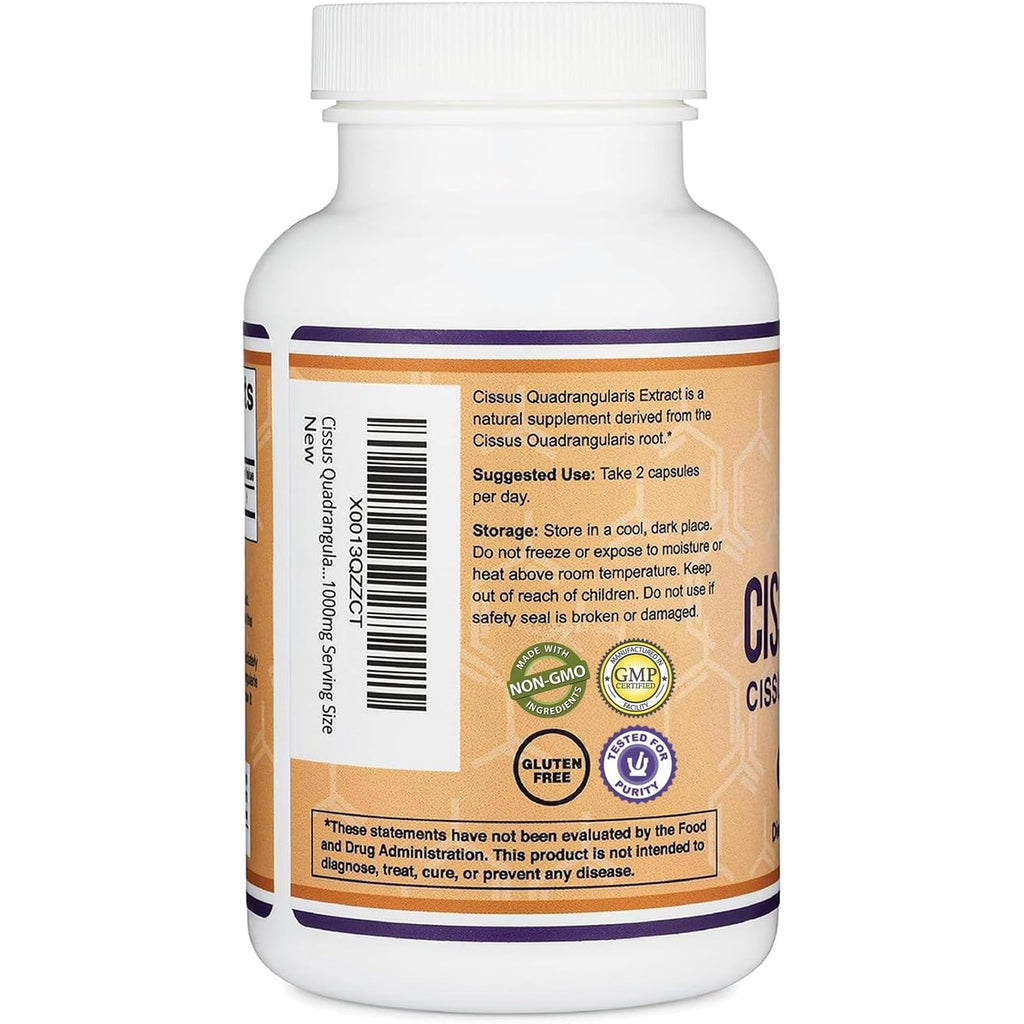 Double Wood Supplements Cissus Quadrangularis Super Extract, 150 Capsules (Non-Gmo, Gluten Free) Dietary Supplement for Joint and Tendon Health, 1000Mg Serving Size