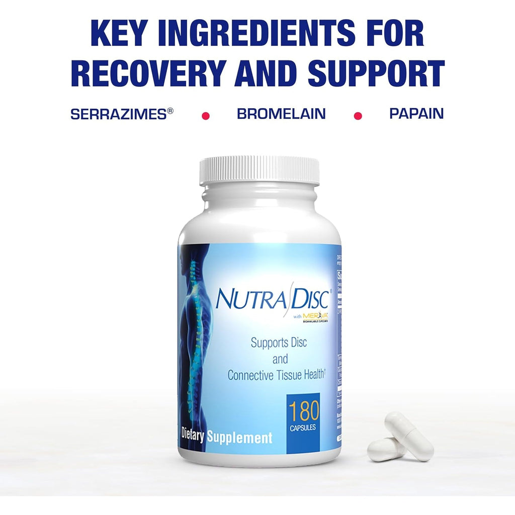 Nutra Disc & Joint Support Supplement - Clinically Formulated Restorative Cartilage Ligament and Tendon Supplement with Patented Meriva Curcumin & Glucosamine and Chondroitin for Adults - 90 Servings