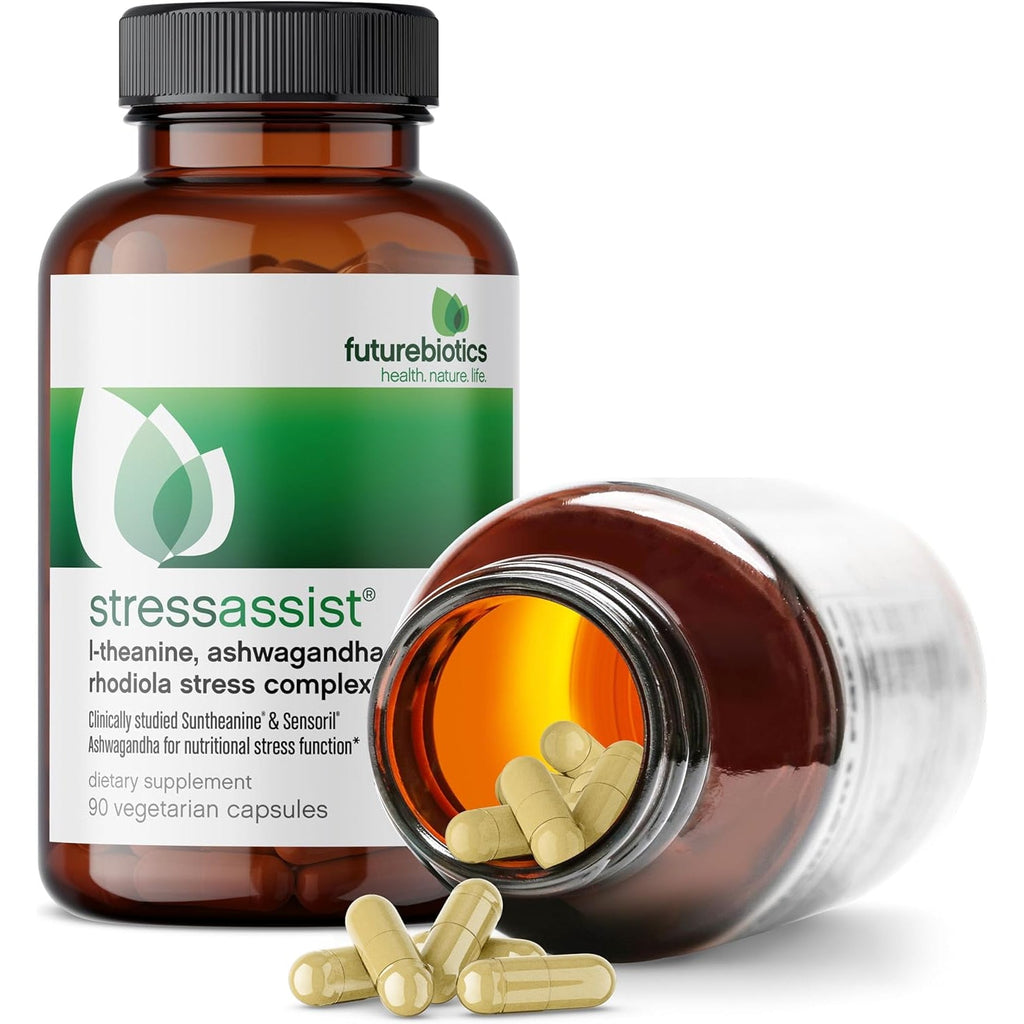 Futurebiotics Stressassist L-Theanine Ashwagandha and Rhodiola Rosea Stress Complex - Natural Nutritional Stress Function, 90 Vegetarian Capsules