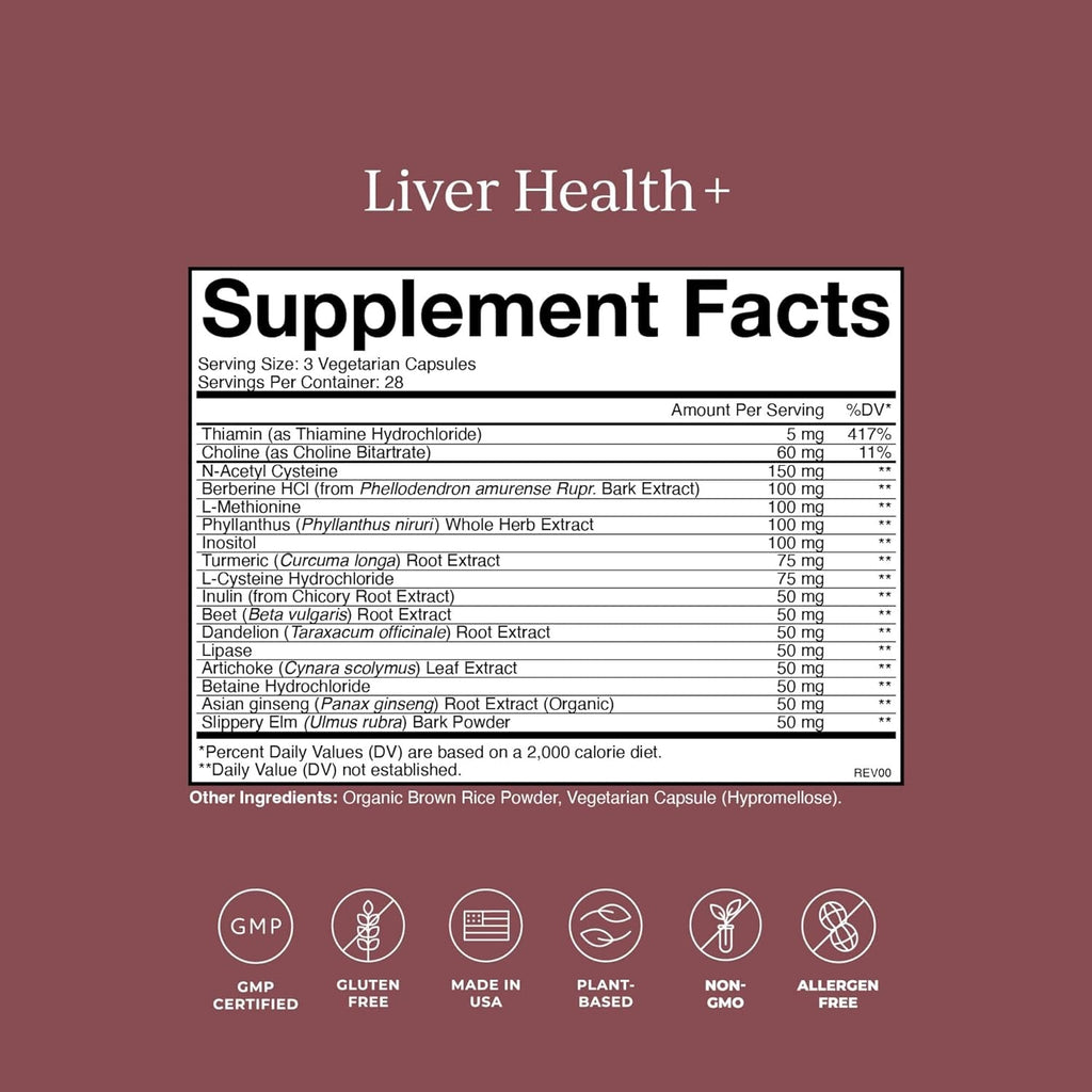 CYMBIOTIKA Liver Supplement with Vitamins & Herbs for Liver Support, Health, Cleanse and Repair, Helps Metabolism and Digestion, Gluten Free, Vegan, Plant Based, and Non GMO, 84 Capsules, 28 Servings