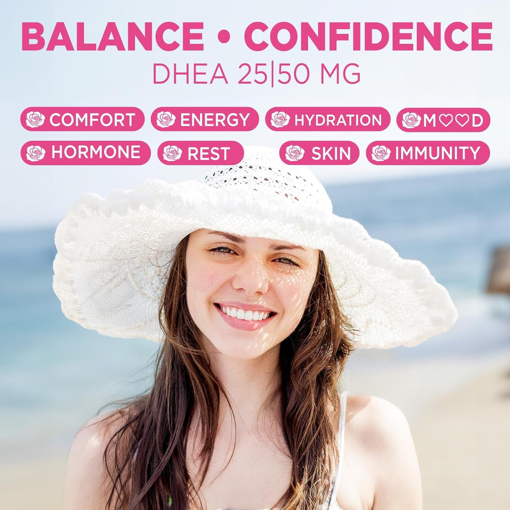 DHEA Supplement for Women, DHEA 50Mg with Omega-3, Magnesium & Antioxidant Blend, Supports Hormone Balance, Healthy Aging, Immunity & Energy, DHEA 25 Mg per Gummy, Non-Gmo, Sugar Free, 60Ct