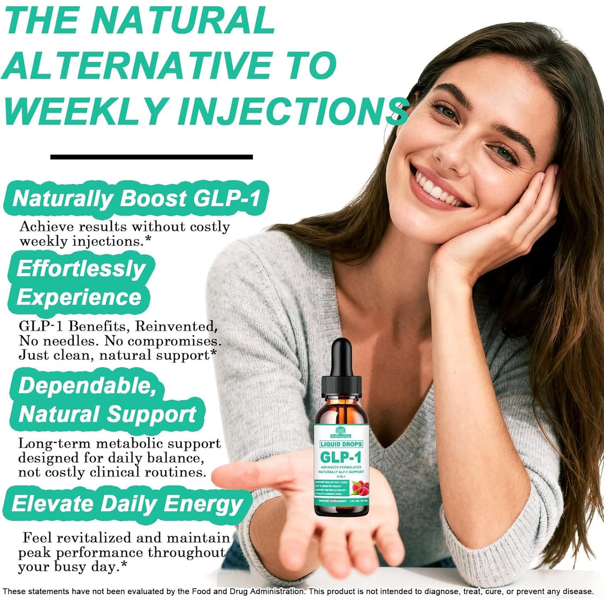 GLP-1 Supplements Drops | 9-In-1 Premium GLP1 Boost W. Berberine, Ceylon Cinnamon, Green Tea Extra- Ct Eriocitrin, Naturally GLP 1 Support for Metabolism & Gut Digestion丨Raspberry, Sugar Free